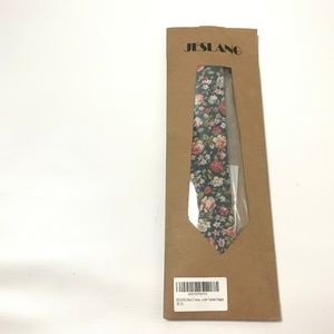New Jeslang Men's Cotton Printed Floral Necktie OS